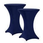 Cocktail Table Covers - 2 Pack 32x43 Inch Table Cloth - Navy Blue