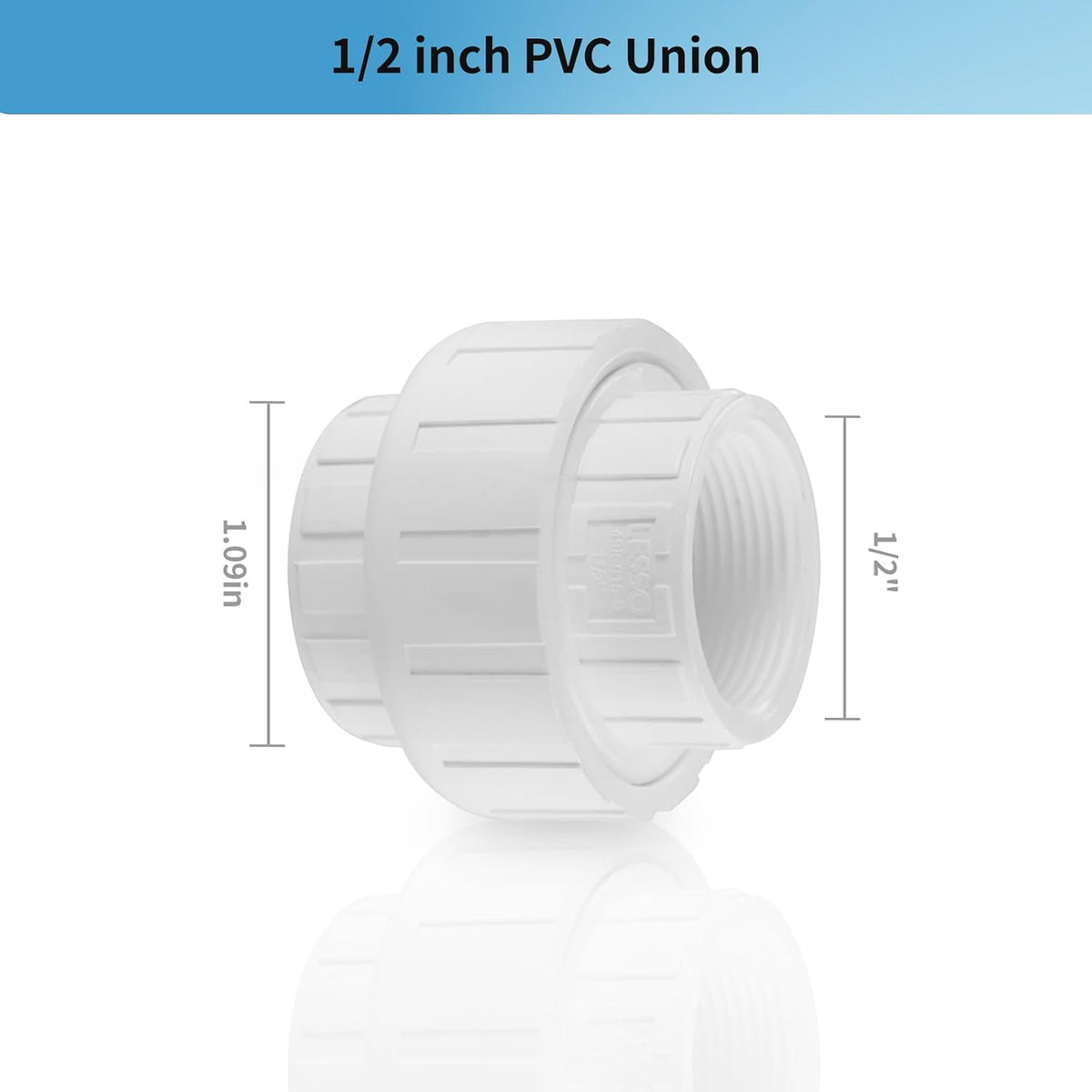 LESSO 4PCS 1/2 inch PVC Female Thread Union, White