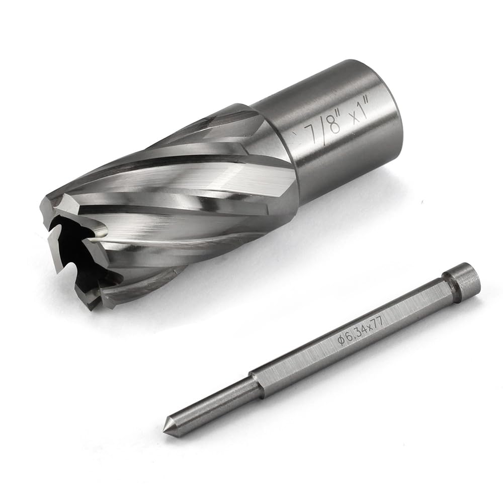 Annular Cutter JESTUOUS 7/8 Inch Cut Diameter 3/4 Weldon Shank 1 Cut Depth