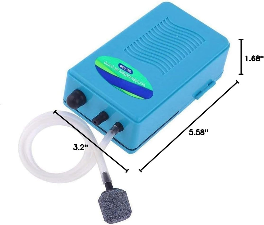 Battery Aquarium Air Pump, Saim Aquarium Battery Backup Operated Fish Tank Air Pump Aerator Oxygen for Fish Tank
