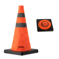 1 Pack 18 Inch Orange Collapsible Traffic Safety Cones, Black Base