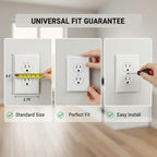 Bates- Duplex Receptacle Outlet Wall Plate, 4.5" x 2.75", 12 Pack, White