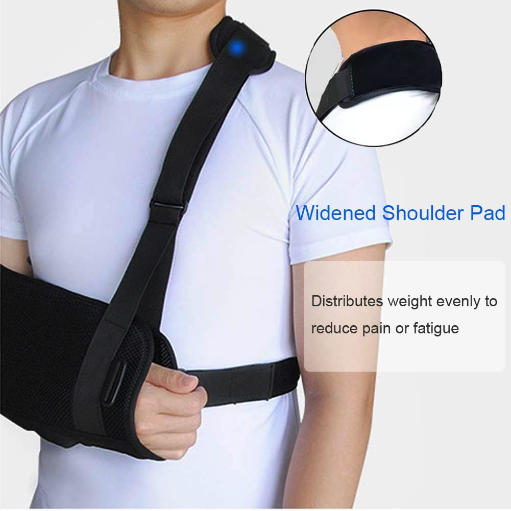 Arm Sling Shoulder immobilizer for Shoulder Injury with Back Belt Men & Women Shoulder Immobilizer Left and Right Arm