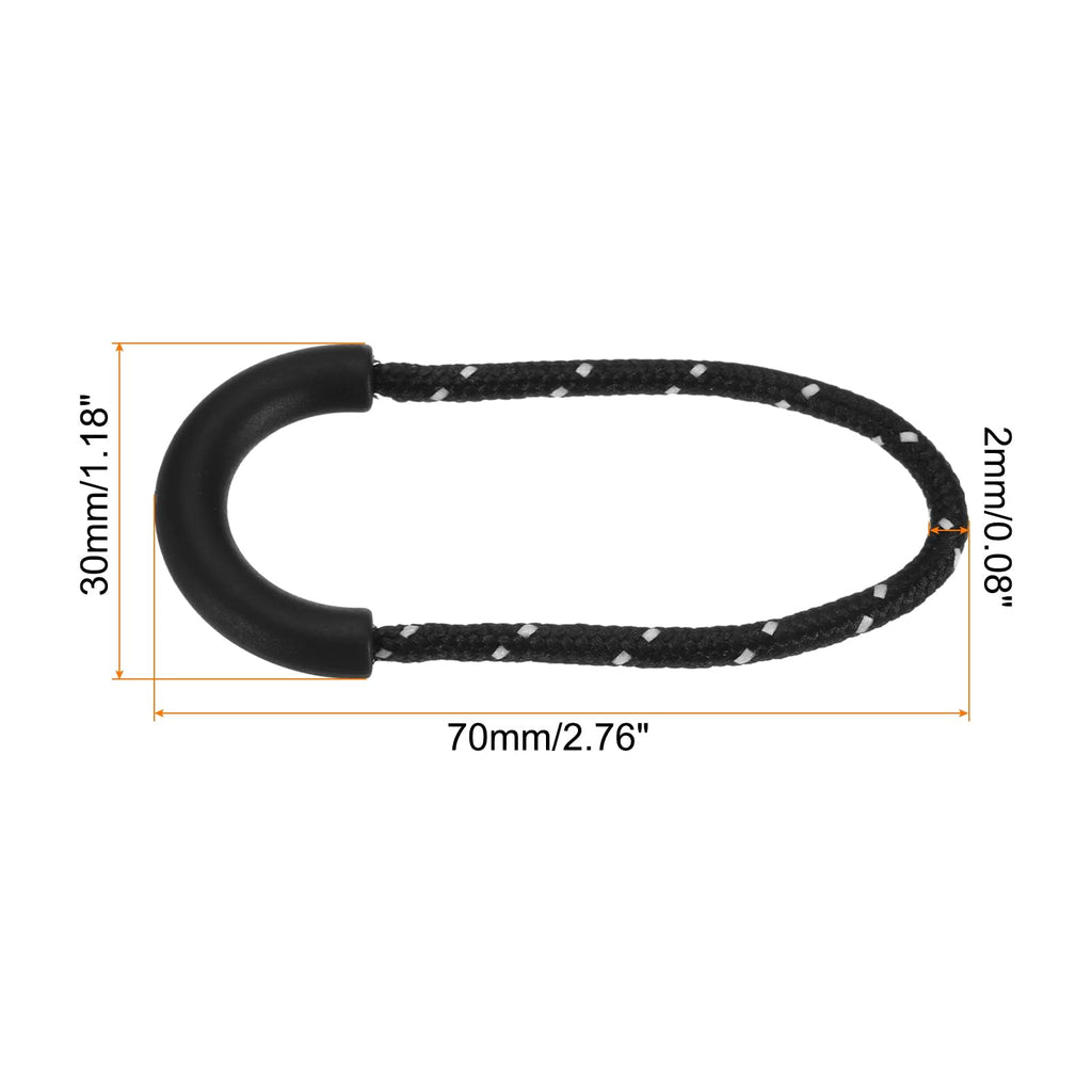 Zipper Pulls Replacement, 15 Pack Extension Cord Handle Black/White