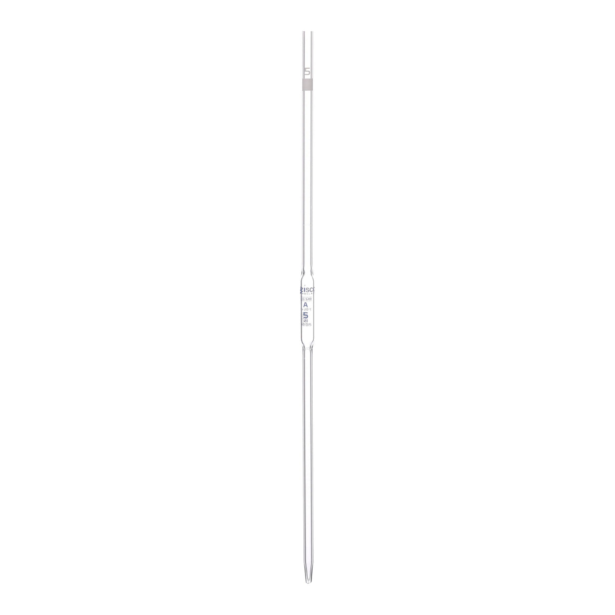Volumetric Pipette, 5mL - Class A - Blue Markings - White Coded - Borosilicate Glass