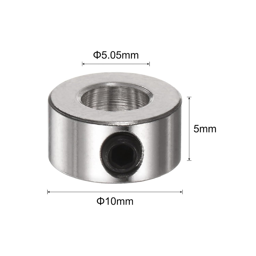 uxcell 10pcs Set Screw Shaft Collars 5.05mm Bore 10mm OD