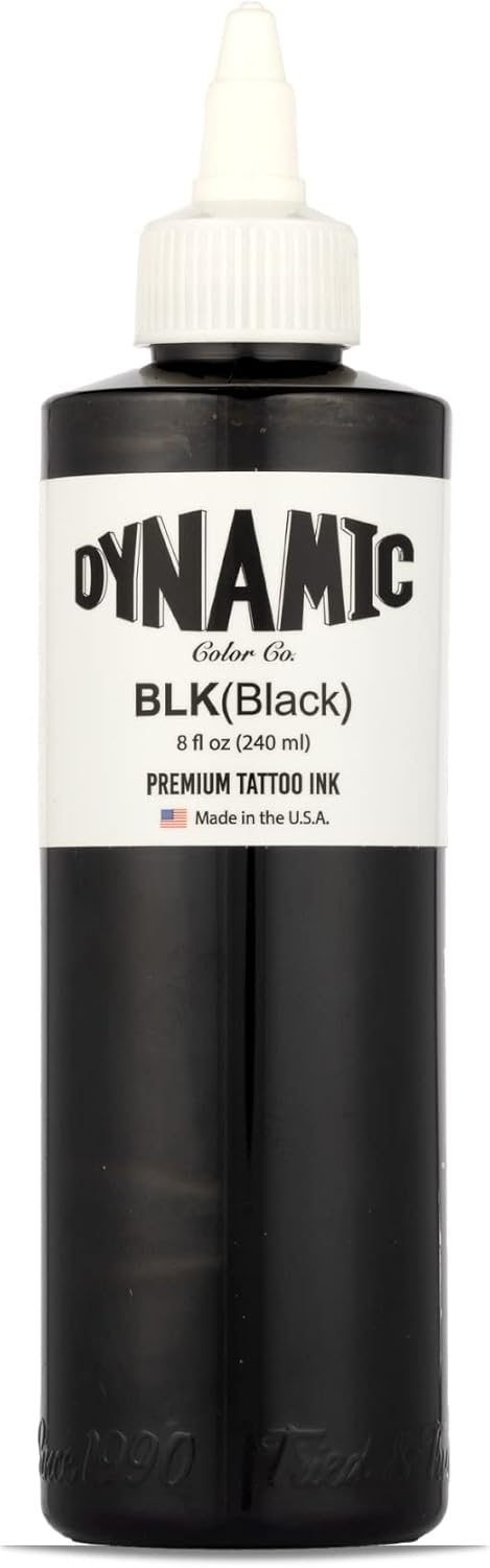 Dynamic Color Black Tattoo Ink, Made in USA Since 1990, 8 oz