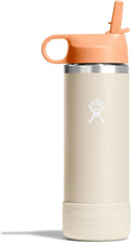 Kids Water Bottle for School - Stainless Steel and Insulated with Straw Cap - 18 Oz Coconut