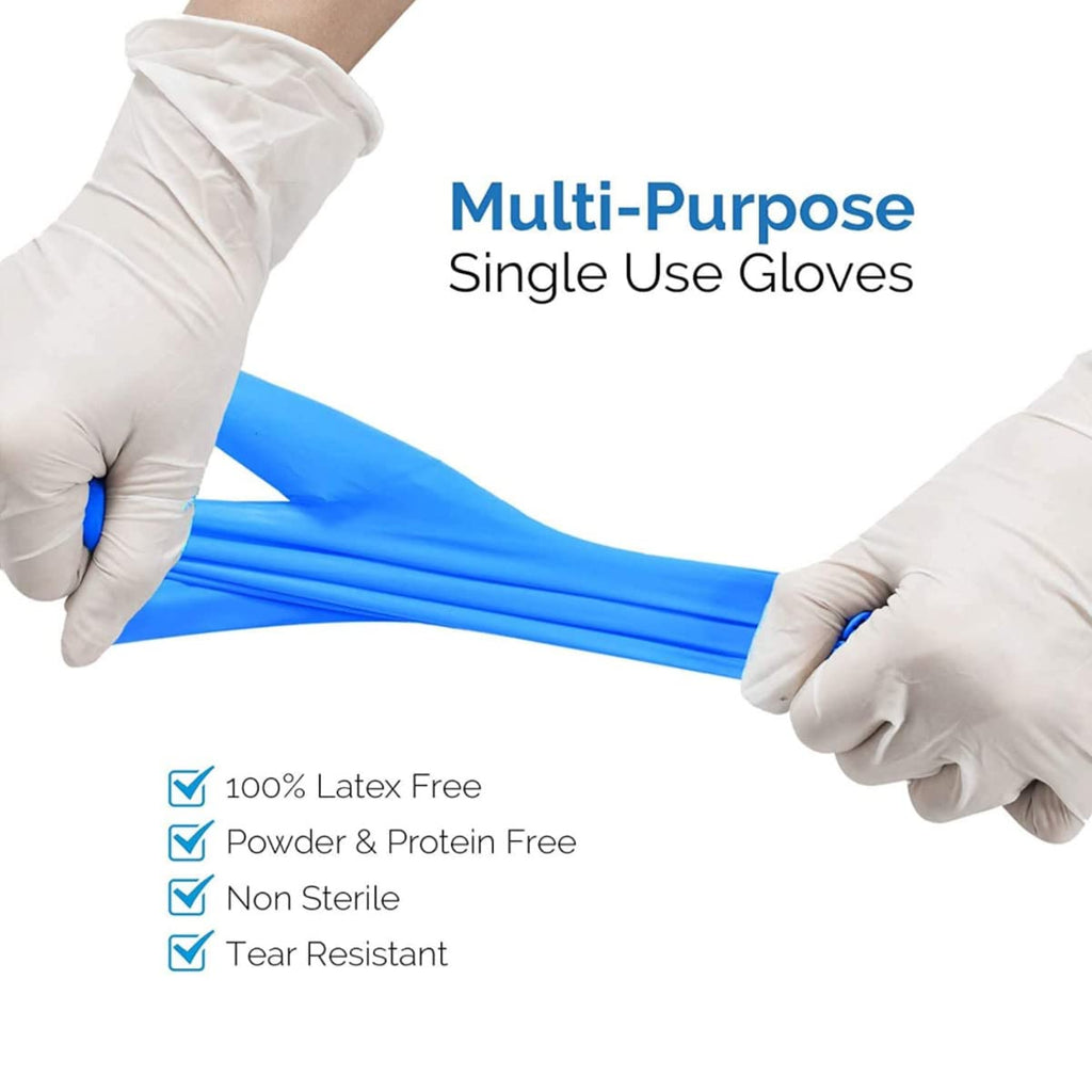 Basic Synmax Vinyl Exam Gloves Disposable Exam Gloves, 4 Mil, Blue, Latex & Powder Free, BMPF-3002