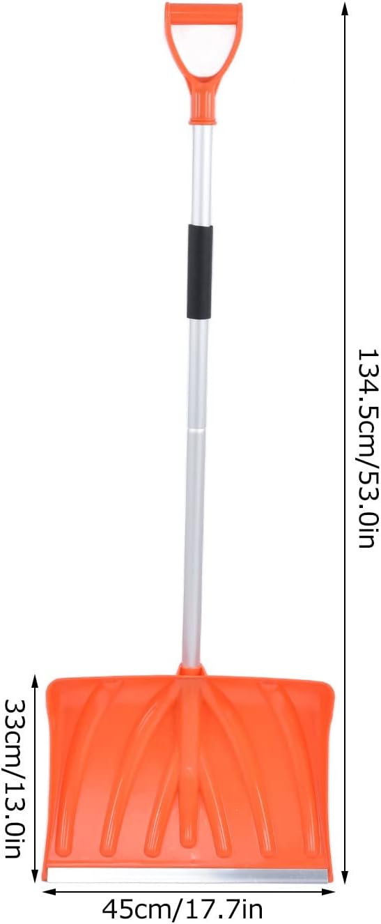 Snow Shovel, Large Capacity Aluminum Alloy Snow Pusher and Ice Crusher, with Foam Grip for Garden Car Camping Outdoor