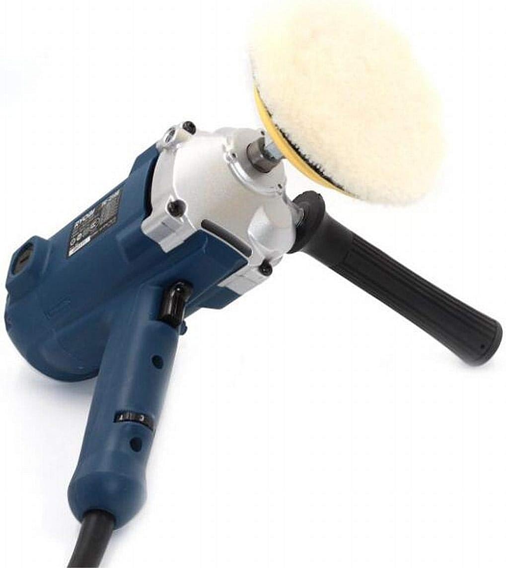Wool Polishing Pad 5 Inches Soft Sheepskin Buffing Pads with Hook and Loop Back Wool Cutting Pad for Car, Furniture