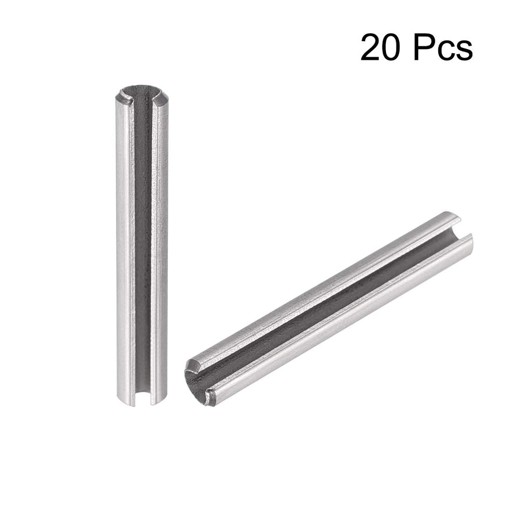 uxcell Slotted Spring Pin - M2.5 x 18mm 304 Stainless Steel Split Spring Roll Dowel Pins Plain Finish 20Pcs