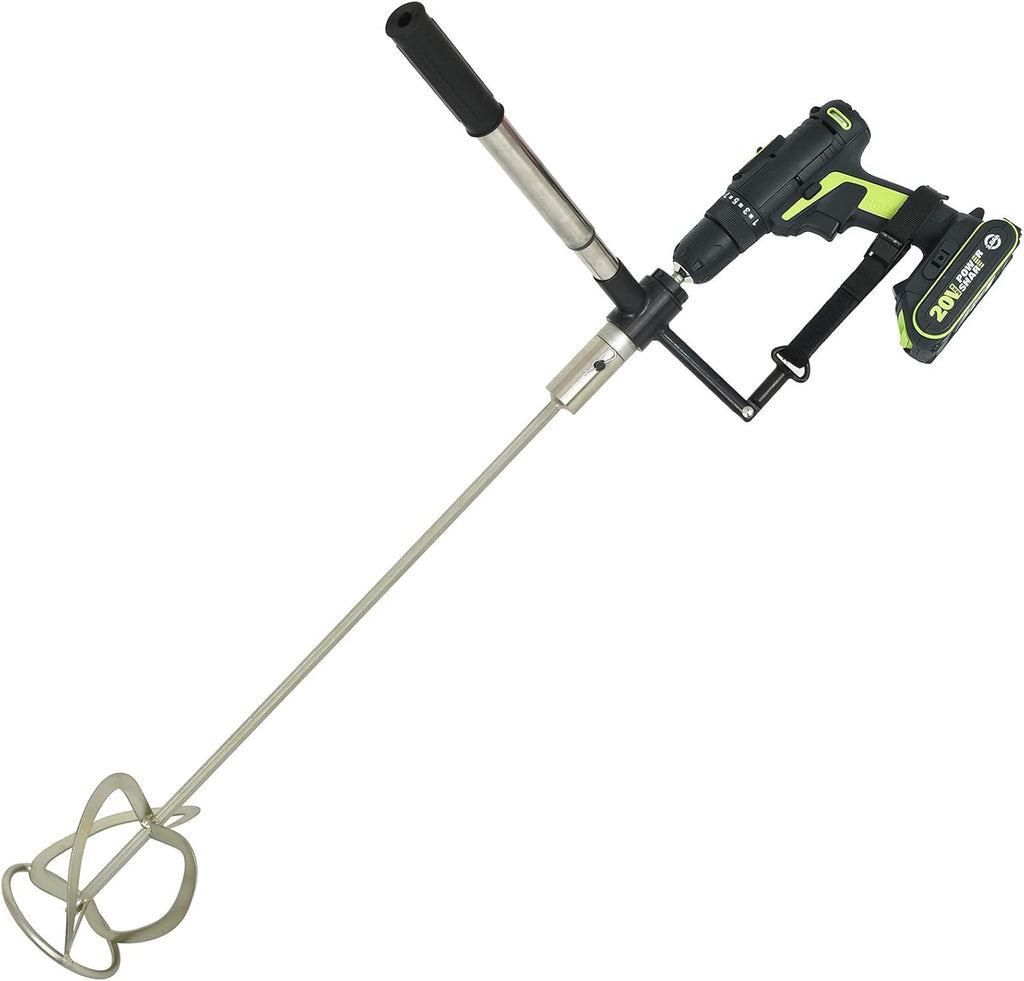 Cement & Concrete Mixer Drill Attachment - Heavy Duty Steel Mixing Paddle for Mortar, Grout, and Stucco - Spiral