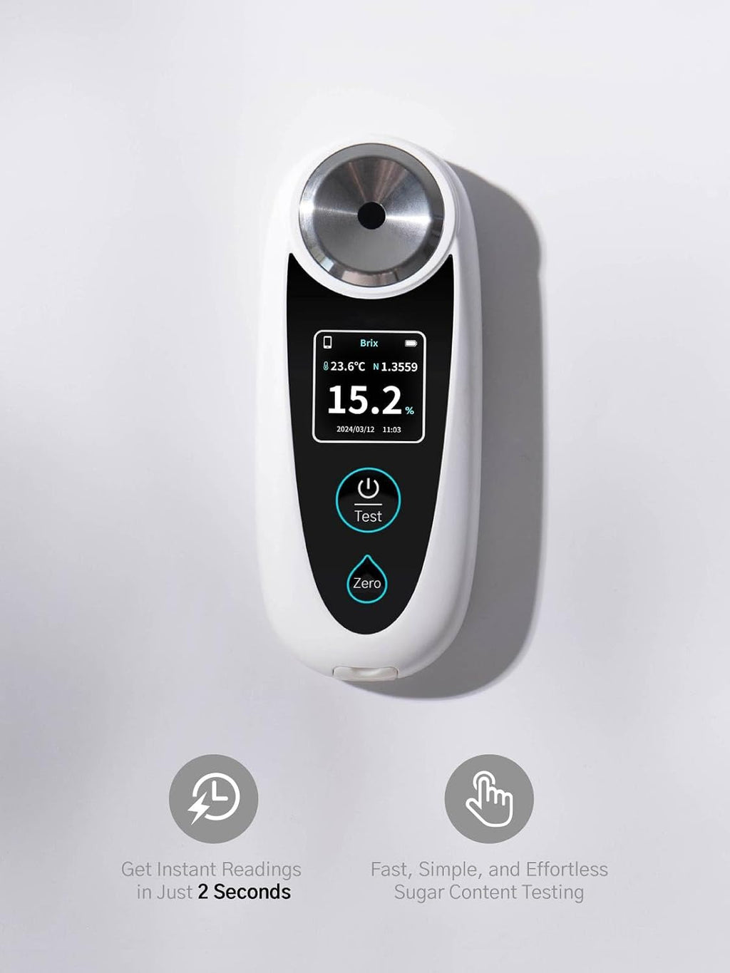 Digital Brix Refractometer, ±0.1%, Precisionwith ATC, Rechargeable & Portable