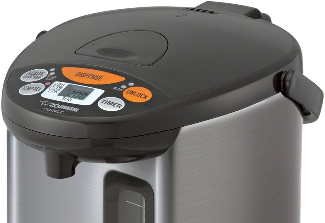 Micom Water Boiler and Warmer (135 oz. / 4L, Silver) | Four heat settings, Quick Temp mode, energy-saving operation