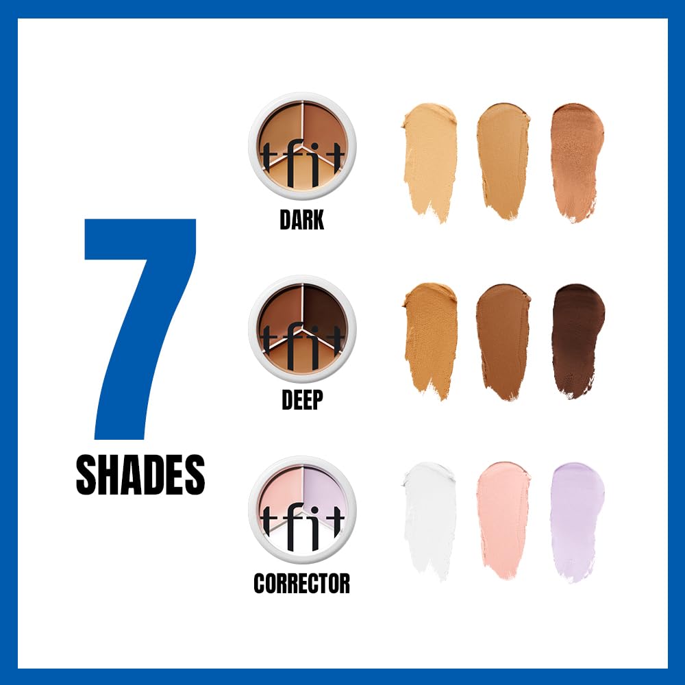 3 Color Concealer Cream Palette Full Coverage 0.52 Ounce 00 Light