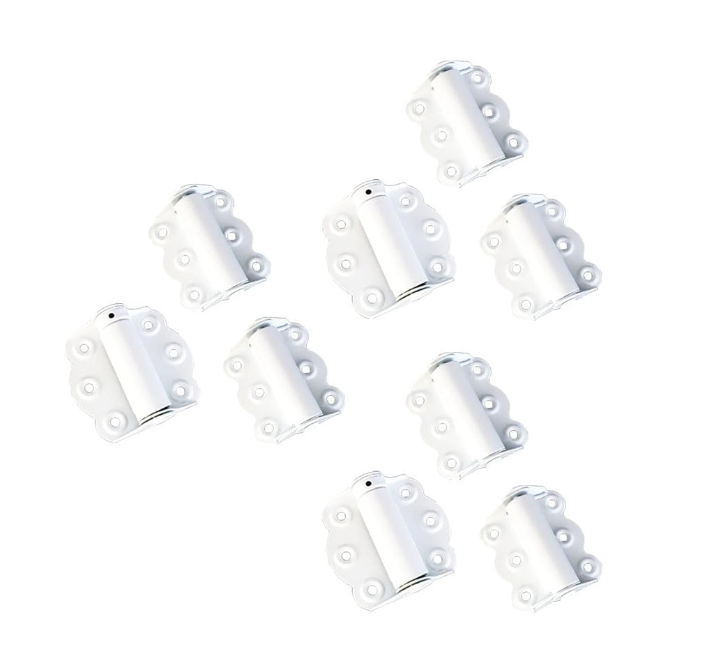 Door Spring Hinges, 2-3/4", Each Set Including 2 PCS Self Closing and 1 PC Adjustable Self Closing Door Hinge, White, 4 Sets, Made in Taiwan