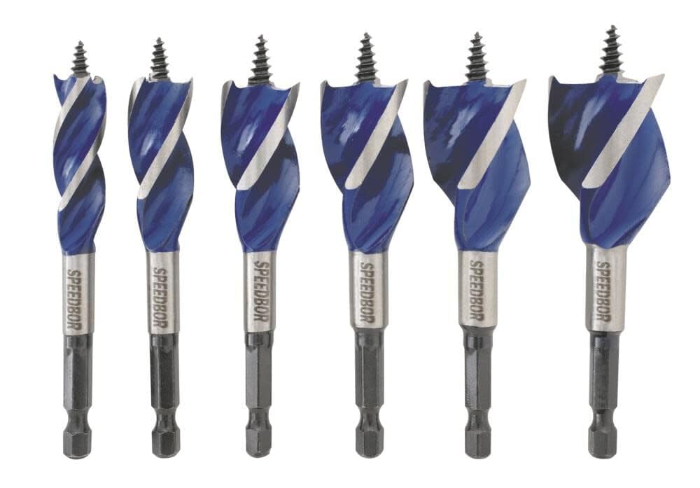 Irwin Tools IRWIN SPEEDBOR Drill Bit Set for Wood, 4-Inch, 6-Piece (1877239)