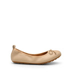 Women's Foldable Bowknot Ballet Flats,Nude,8.5