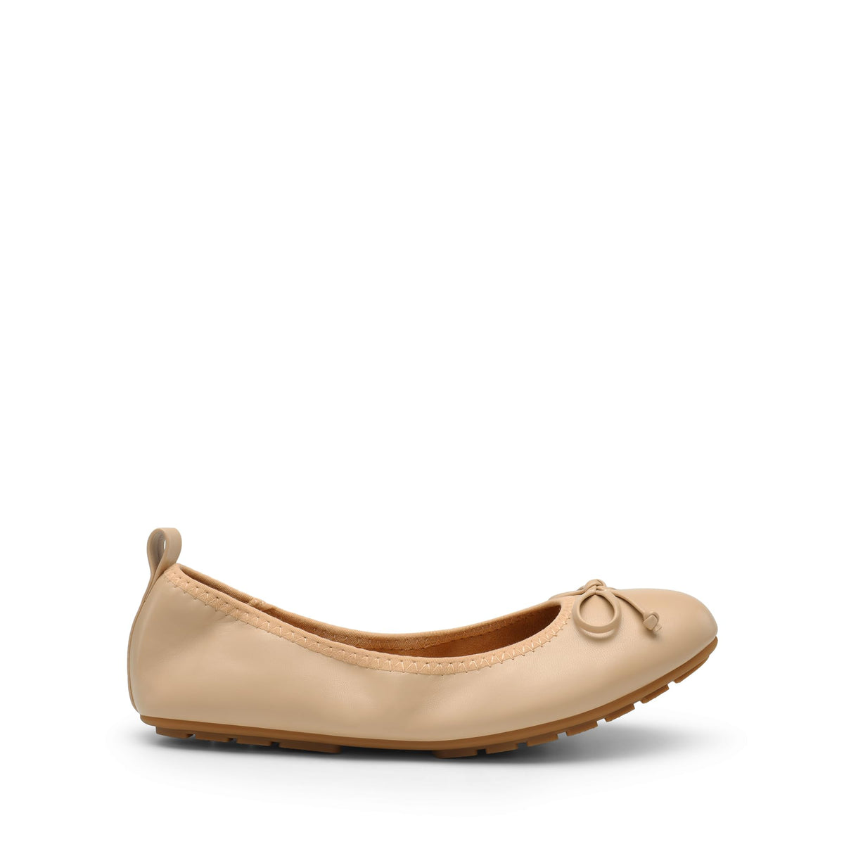 Women's Foldable Bowknot Ballet Flats,Nude,8.5