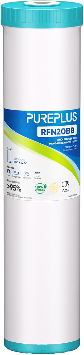 20"x4.5" Whole House Iron & Manganese Reduce Water Filter, 1 Pack