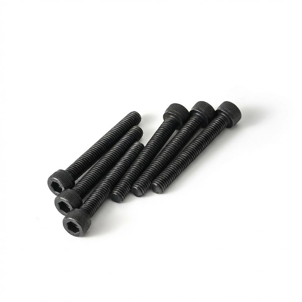 M4 x 12mm (50 Pack) Socket Head Cap Bolts with Hex Spanner, Black Oxide 304 Stainless Steel 18-8, Allen Socket Drive, Full Thread