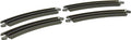 Trains 15" Radius Curved Track 4PK NS Rail with Roadbed HO Scale | Snap-Fit E-Z Track, 15” Radius Curved Track