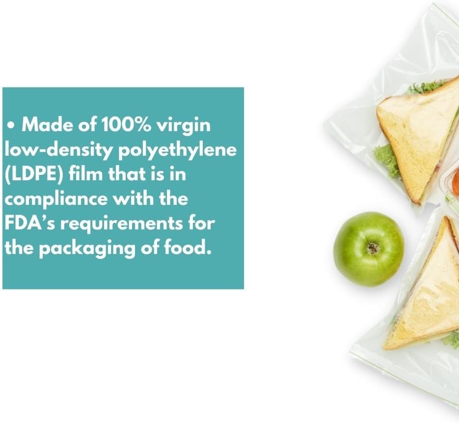 Resealable Poly Bags for Storage with Hang Hole - 5 x 12 Inch, 1000 Pack, 4 Mil, Clear, Zipper Lock Seal, Reclosable