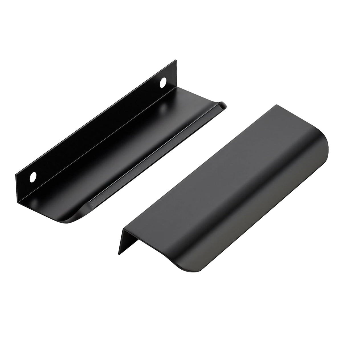 Matte Black Cabinet Handles Finger Edge Pulls 5 Inch CC 8 Pack