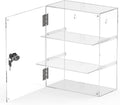3 Tier Acrylic Display Case, Clear Countertop Cabinet with Lock | Removable Shelves, 4mm Hard Acrylic, No Assembly