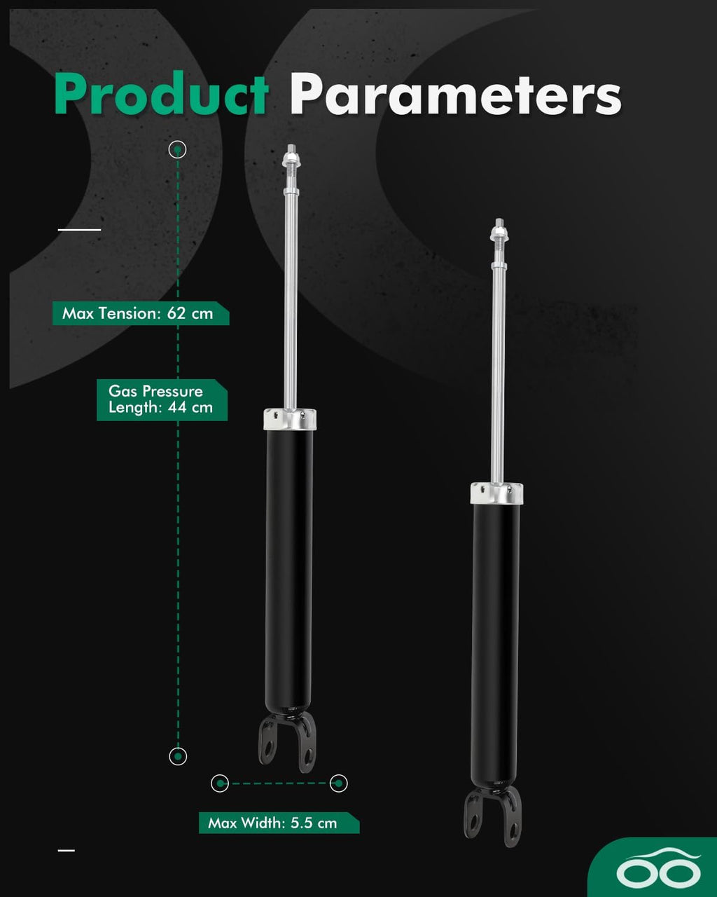 SCITOO Rear Shock Absorbers Fit for 2007-2010 for Hyundai Elantra Struts