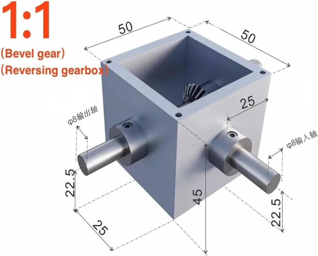 Transmission Gearbox 8MM 1:1/15/20/25/30/35 Manual Electric Micro Turbine Worm Gear Reducer Screw Lift Automation Equipment for DIY Mechanical Application(BZ01-1 50x50x45mm)