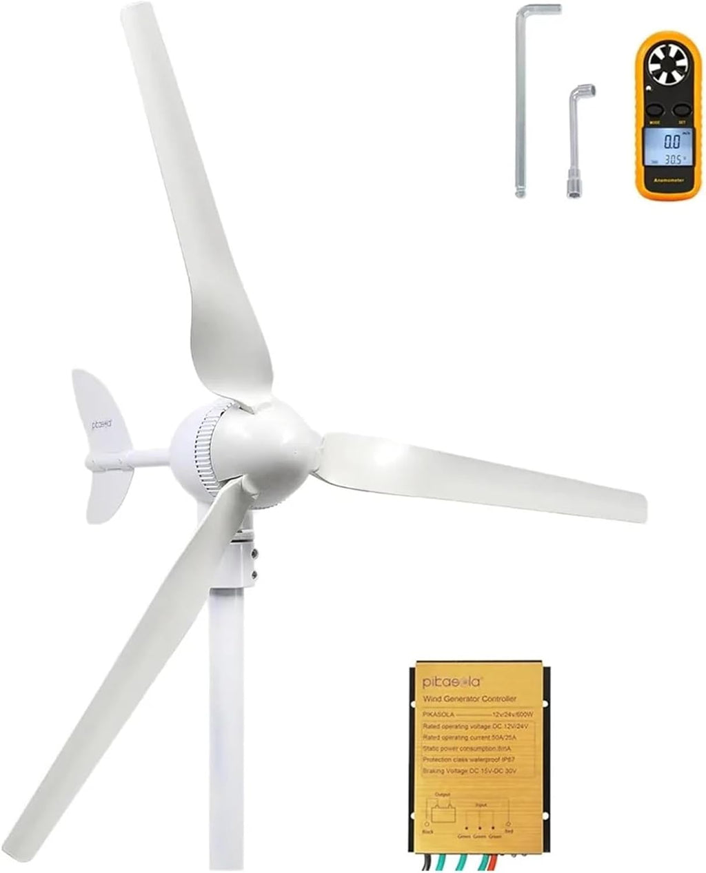 400W 12V Permanent Magnet Wind Turbine Generator Power Kit MPPT Controller | Converts wind energy into electrical