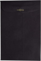 6 x 9 Open End Catalog Envelopes with Clasp Closure - Black - 10/Pack
