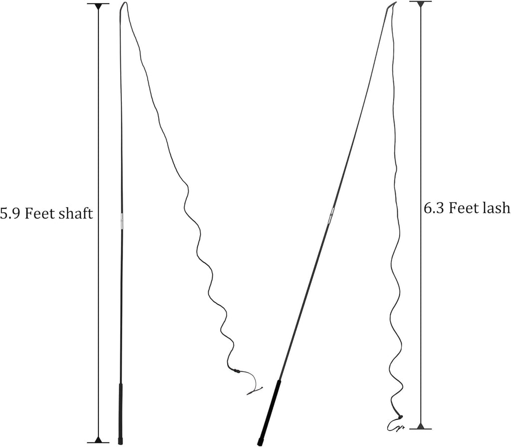Horse Lunge Whip Training Stick and Whip 5.9 Feet Long Whip+6.3 Feet Drop for Dogs Horses(Can Detachable into Two