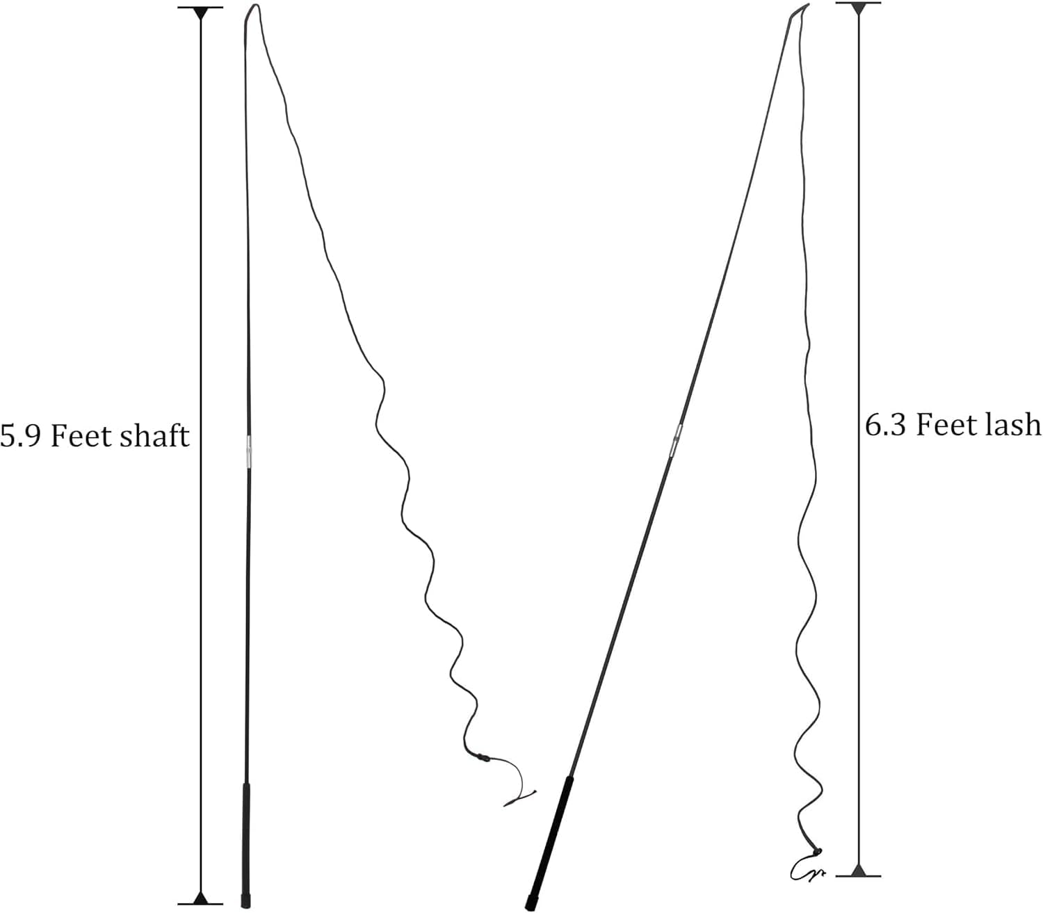 Horse Lunge Whip Training Stick and Whip 5.9 Feet Long Whip+6.3 Feet Drop for Dogs Horses(Can Detachable into Two