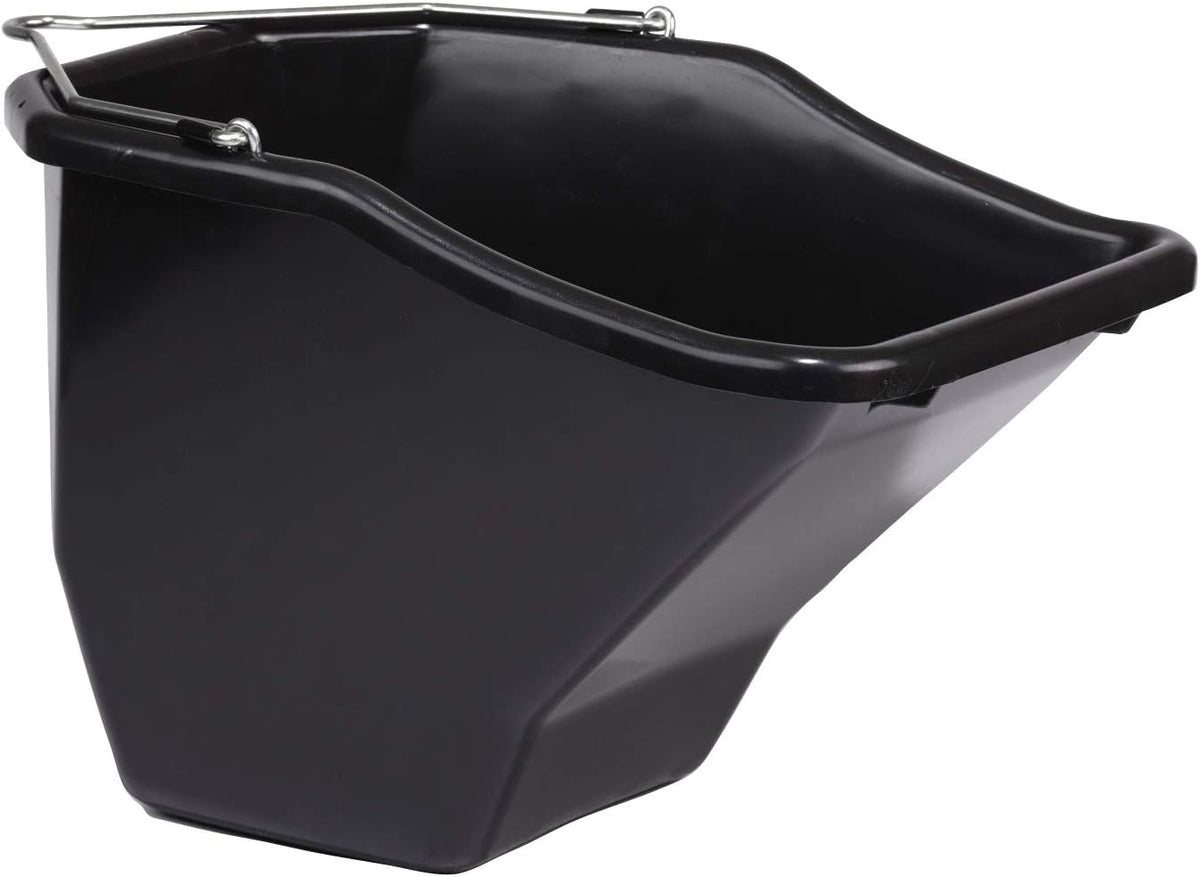 Plastic Better Bucket | Horse Feed Bucket | Ergonomically Designed | Flat Back Bucket | Made in USA | 20 Quarts | Black