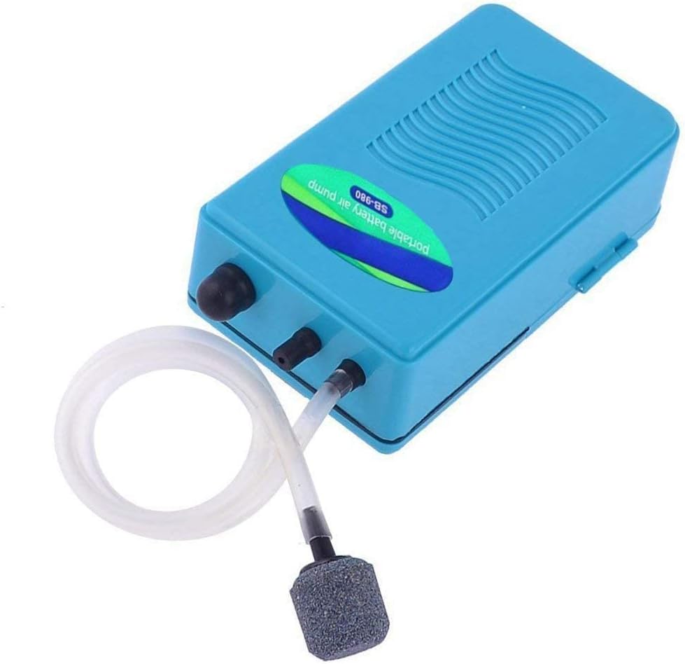 Battery Aquarium Air Pump, Saim Aquarium Battery Backup Operated Fish Tank Air Pump Aerator Oxygen for Fish Tank