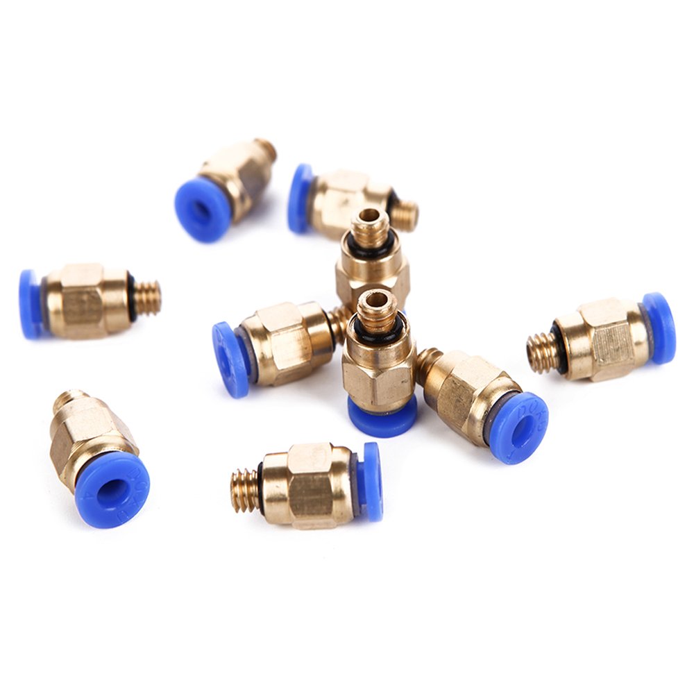 10Pcs PC4-M6 Pneumatic Straight Fitting Joint for 4mm Tube, M6 Thread