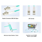 LC to LC Fiber Patch Cable OM3 Multimode 0.2M/7inch 2 Pack