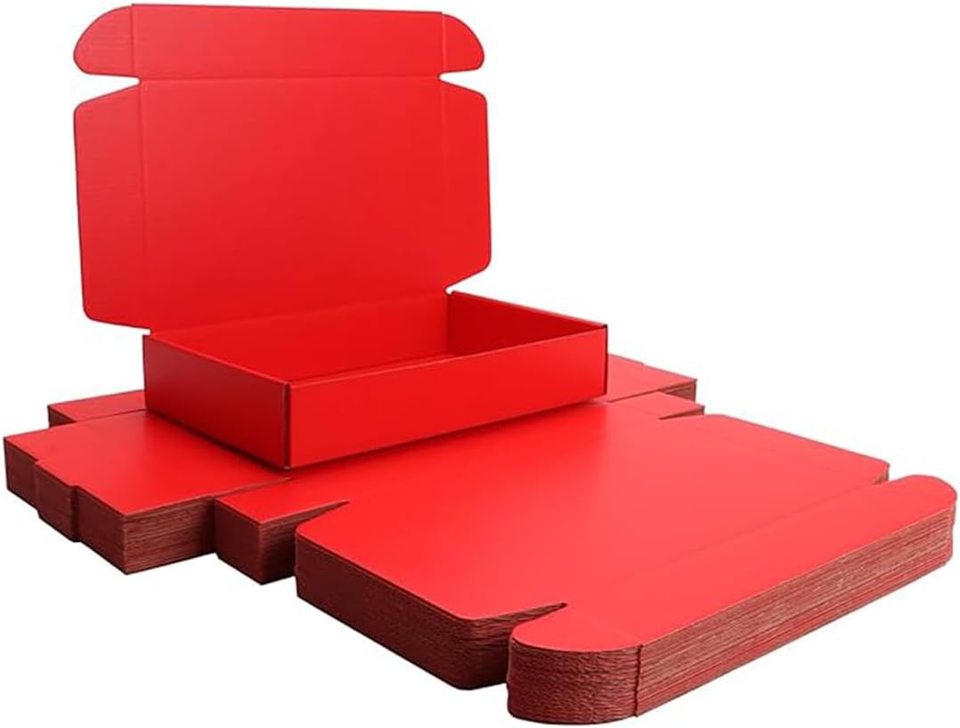 Small Red Shipping Packaging Boxes L8xW5.5xH1.5Inch 20Pcs Mailer Boxes