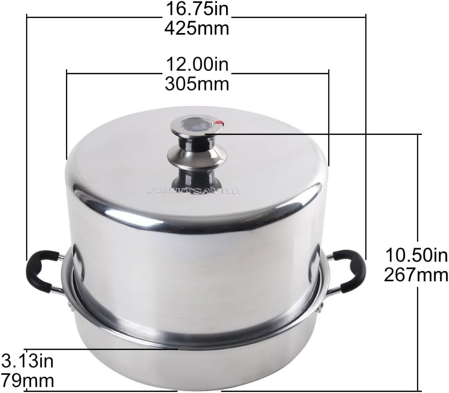 Steam Canner with Temperature Indicator (Aluminum Steam Canner + Tools)