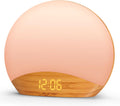 Wood Grain Sunrise Alarm Clock and Sound Machine Nightlight | Digital Dimmable Clock for Bedroom, 26 Sleep Sounds