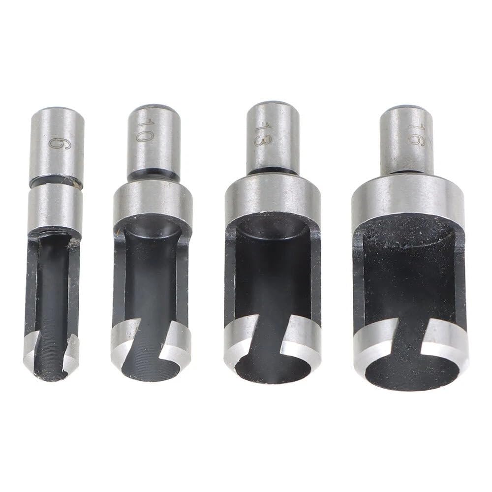 (8 Pack) Carbon Steel Wood Plug Hole Cutter Dowel Maker Shank Drill Bit Set