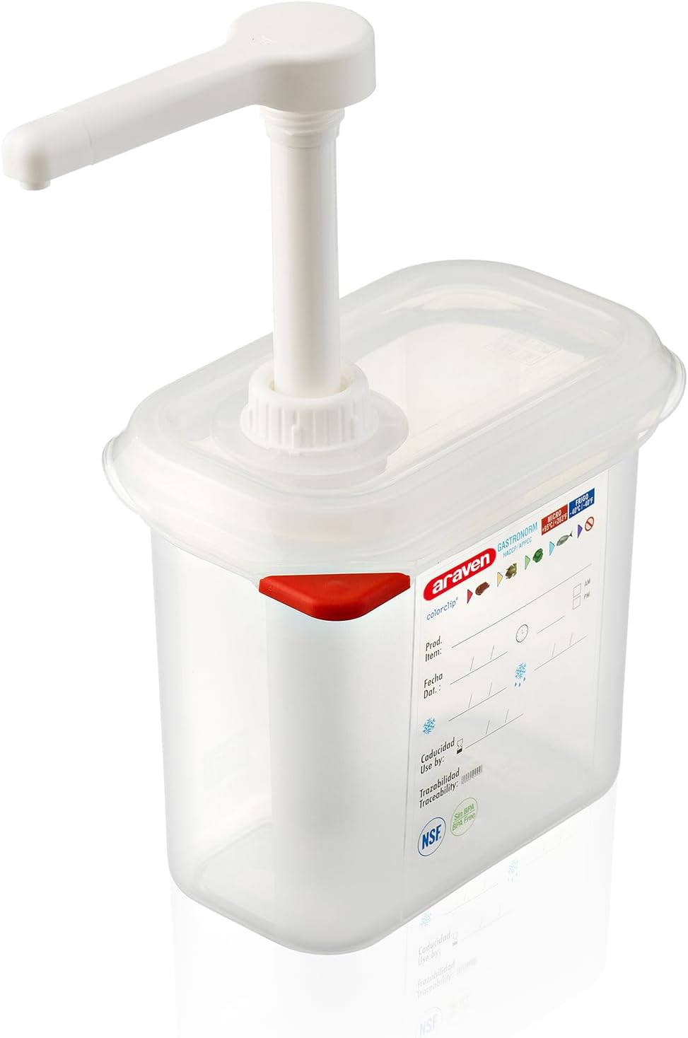 Sauce Dispenser with Pump, Single Container for Serving Condiments in Commercial Kitchen, 1 Oz Capacity, 1 Count, Clear