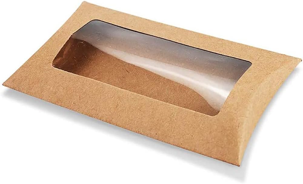 50 Pcs Kraft Paper Pillow Candy Box Wedding Creative Favor Box Cookie Packaging Box Pillow Gift Box Folding Treat