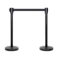 Premium Crowd Control Stanchions with 6.5 ft Retractable Belt, Easy Assembly, Sturdy, Black, Pack of 2