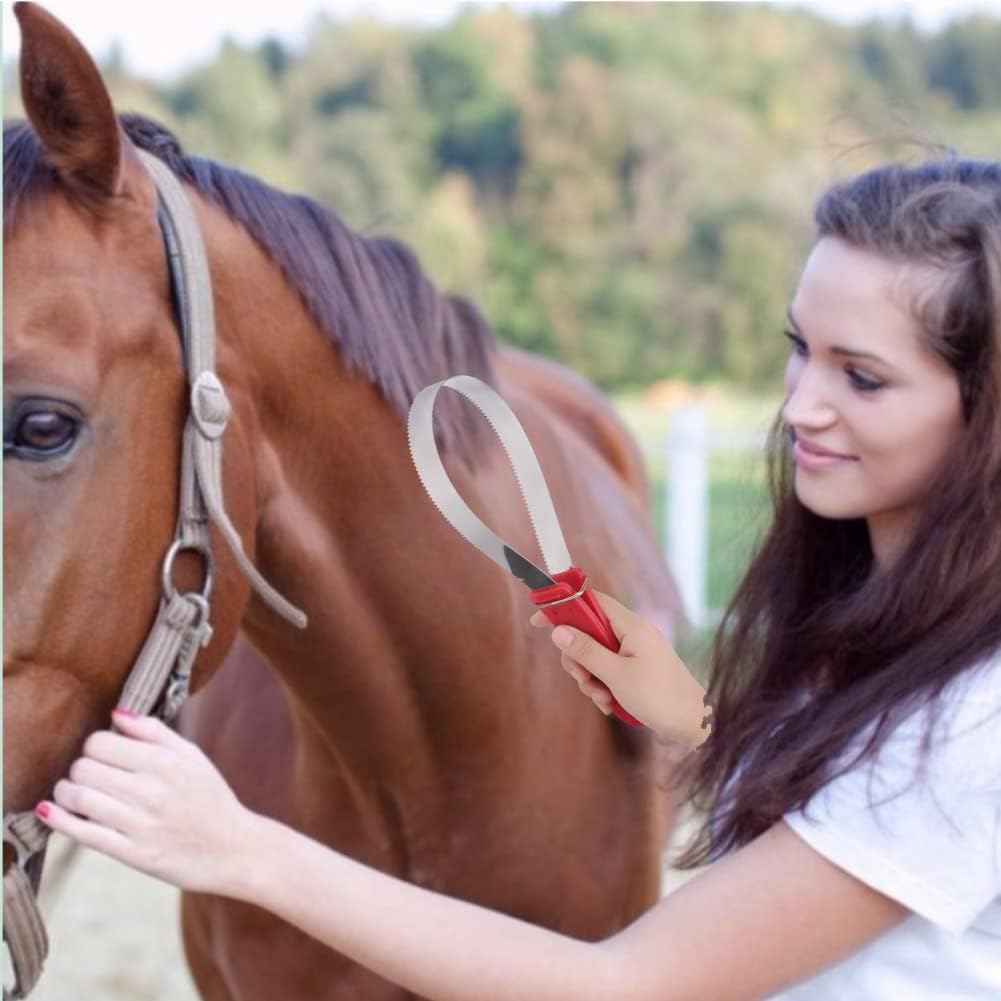 Horse Shedder Scraper Stainless Steel Horse Sweat Scraper Metal Animal Equine Sweat Scraper Shedder Horse Grooming