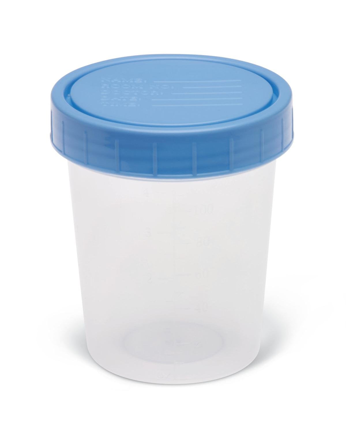 Polypropylene Specimen Container, Sterile, Leak-Resistant, 4.5 oz., Ideal for Medical & Laboratory Use, Pack of 100