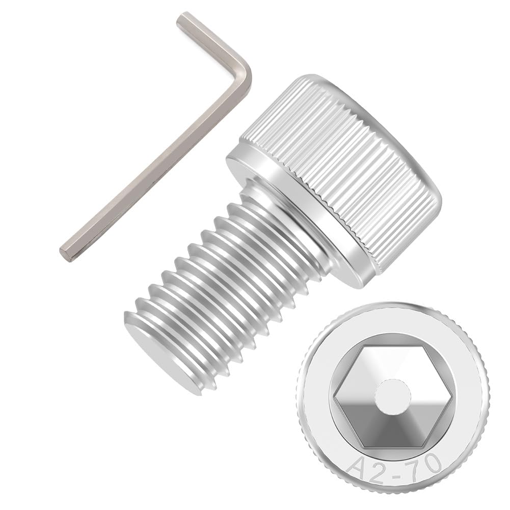 12 Pcs M12 x 20mm Hex Socket Cap Head Screws Bolts - 304 Stainless Steel